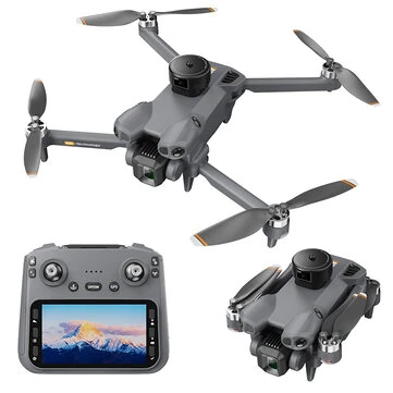 SHRC AE51 GPS 5G Repeater FPV with 4.3inch LCD Screen Controller 1080P HD Dual Camera Servo Gimbal 360° Obstacle Avoidance One-Key Airdrop Brushless 248g Foldable RC Drone Quadcopter RTF