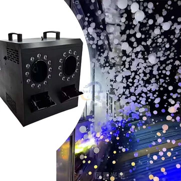 [EU Direct] YBEIYUAN Outdoor Waterproof 1500W Dual Hole LED Fog Bubble Machine RGBW DMX Remote Control Disco Stage Wedding Bubble Spray Equipment