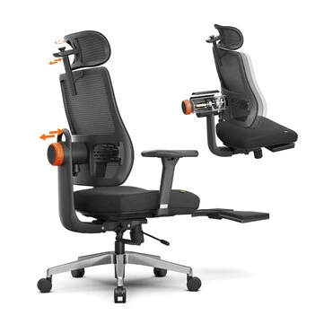 NEWTRAL MagicH-BPro Ergonomic Chair with Footrest, Auto-Following Backrest Headrest, Adaptive Lower Back Support, Adjustable Armrest, 4 Positions to Lock