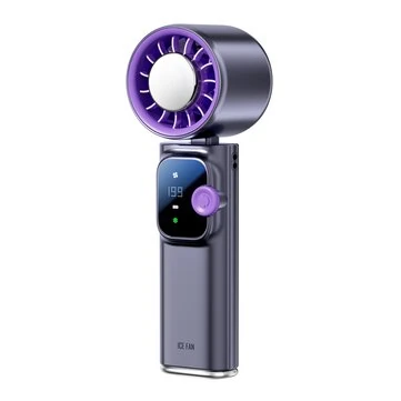 Tevorex Portable Handheld Air Conditioner Fan 7 Blades 199 Levels Wind Adjustable 4000mAh Long Battery Rechargeable Mini Cooling Fan with LED Digital Display for Indoor Outdoor