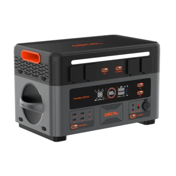 Blackview OSCAL PowerMax 2400SE PM2400 SE Rugged Power Station 2016Wh 2400W LiFePO4 Battery Pack Power Bank with 14 Outputs 6 LED Light Modes Portable Roller Power Backup for Camping House Travelling
