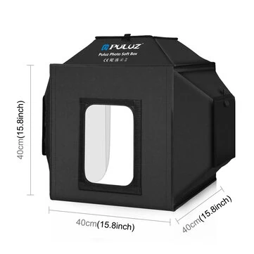 PULUZ 40cm Photography Softbox Portable Studio Light Tent with 4 Color PVC Backdrops Foldable Studio Shooting Tent Soft Box Kit