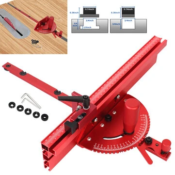 Precision Miter Gauge 400mm Aluminium Profile Fence Woodworking Sawing Assembly Angle Ruler for Table Saw Standard Slot 3/4x3/8