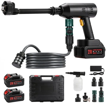 Hcalory E1 6 in 1 1000PSI High Pressure Car Washer Dual Batteries Portable Efficient Cleaning Tool for Car Patio Garden Fence