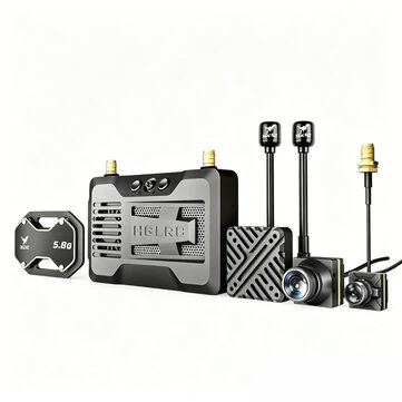 HGLRC Draco 1080P 60FPS HD FPV VTX System with 1W Dual Antenna, 15km Range, 60ms Latency, A1 170° / A2 160° Night, HDM1 Ground Unit, 8-36V for Racing Freestyle Long-Range Drone