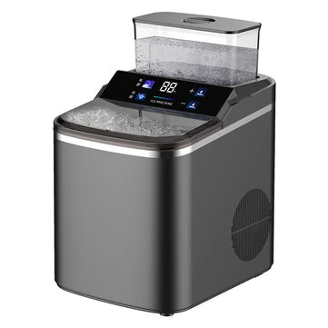 [EU Direct] NovuLife 120W Countertop Ice Maker Machine 16kg/24H Ice Production 12 Cubes in 12~15 Minutes Adjustable Ice Thickness Self-Cleaning Ice Maker for Home Office & Camping