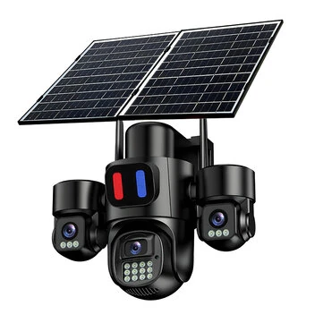 4G 15MP HD Solar Security Camera 5X Electronic Zoom Triple Lens PTZ AI Human Motion Color Night Vision Waterproof Wireless Home Surveillance Camera