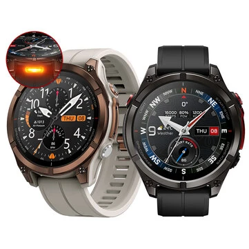 [World Premiere]Zeblaze Stratos 4 Pro 1.43-inch AMOED GPS Downloadable Maps Two-color LED Flashlight 60-days Battery Life bluetooth Call Heart Rate Blood Oxygen Monitor Sleep Monitoring Multi-sport Modes Music Storage Playback 5ATM Waterproof Smart Watch