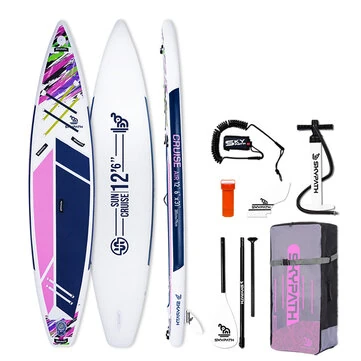 WaveRite 381*79*15CM Inflatable Stand Up Paddle Board Foot Pedal Design Load Capacity up to 200kg Ultra-Light SUPBoard For Solo Adventure 2+1 Family Touring Unisex Adult Paddle Board