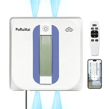 [EU Direct] PuRuiKai PRK 28 Robotic Window Cleaner 2500Pa Strong Suction 4 Way Water Spray Auto Edge Detection Remote App Control for Glass Cleaning