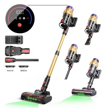 [EU Direct] Blossom V18 550W Cordless Handheld Vacuum Cleaner 45KPa Powerful Suction 1.2L Dust Cup 3 Speeds Adjustable Rechargeable Stick Vacuum Cleaner with LED Touch Screen for Home Office