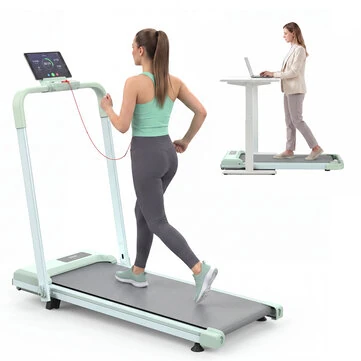 [EU Direct] Bominfit Q29-1B 2 in 1 Folding Treadmill, 12km/h Top Speed, 10% Incline, 120KG Load Multi-color & Portable for Home Office