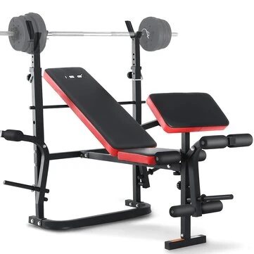 Bominfit Multifunctional Training Bench Adjustable Foldable With Leg Curler Semi-Pro Household Fitness Equipment For Squats Bench Press Strut Curler 150 kg Load
