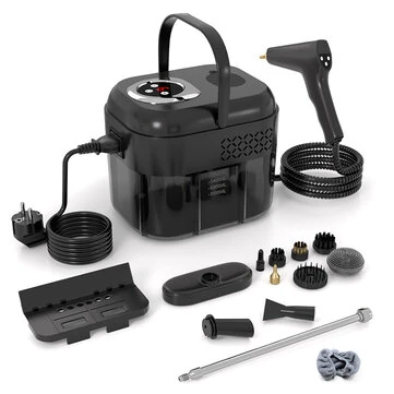 [EU Direct] NovuLife 1500W Steam Cleaner 220V 120°C High Temperature 1700ml Water Tank 6 Steam Levels Touch Control Portable Steam Cleaning Machine for Kitchen Bathroom Carpet Glass