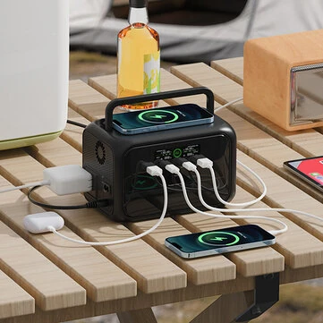 AP300mini Portable Power Station 288Wh LiFePO4 Battery 300W Pure Sine Wave AC Outlet PD140W USB C Fast Charging 2H Quick Recharge UPS Emergency Backup Solar Generator MPPT for Camping Home Office