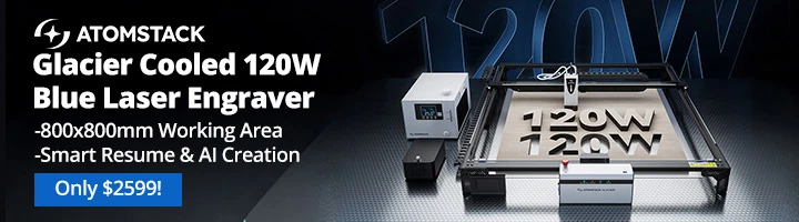 Glacier Cooled 120W Blue Laser Engraver