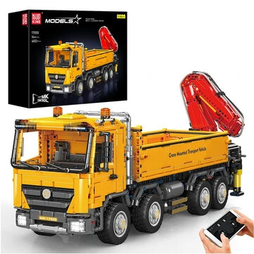 Mould King 17050 Actros Self-Loading RC Crane Truck Pneumatic Heavy-Duty Vehicles Model Building Blocks 4012 PCS Assembly Brick for Kids Adults Birthday Gift