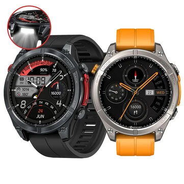 [World Premiere]Zeblaze Stratos 4 1.43-inch AMOLED GPS 5ATM&IP69K Waterproof Built-in Flashlight Compass&Barometric Altimeter 60 days Battery Life Voice Assistant bluetooth Call Heart Rate SpO2 Monitor Sleep Monitoring Multi-sport Modes Smart Watch