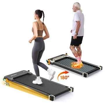 [EU Direct] Akluer 520A-A Double-Sided Treadmill with Shiatsu Foot Massager, 180° Flippable Walking Pad with 5% Incline, 1-6 km/h Quiet Desk Under Treadmill for Home Office, 150kg Capacity