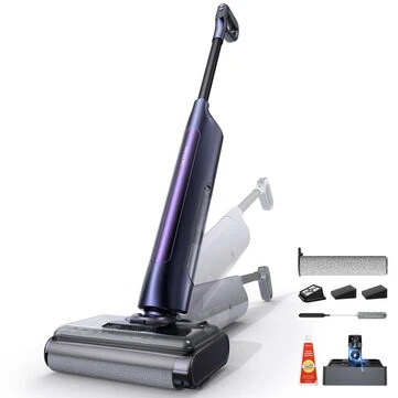 [EU Direct] Ultenic ACl TriFlex Cordless Wet Dry Vacuum Cleaner, 180° Lay-Flat Suction Wiper, 55 Minutes Runtime, Self-Cleaning System, Separated Dual Tanks, for Household Cleaning, AC1 TriFlex