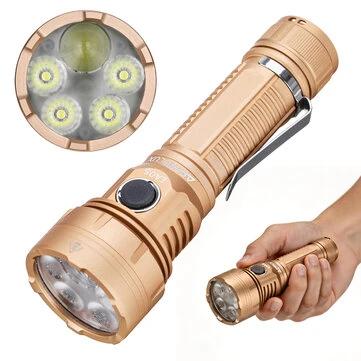 Astrolux® EA05 EDC Flashlight SFT42R + 4× HL2X-V LED 6200LM Super Bright USB-C Rechargeable Flashlight 586M Long Throw Spotlight Floodlight with Red Blue Auxiliary Light 21700 Battery IPX6 Waterproof High Power Pocket Torch for Camping Emergency Outdoor