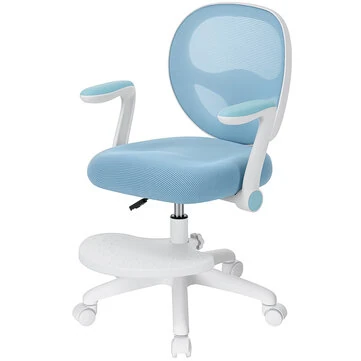 HOFFREE Kids Desk Chair Ergonomic Study Chair with Flipped Armrest Adjustable Height Swivel Computer Chair with Footrest for 4-12 Years Boys Girls Children