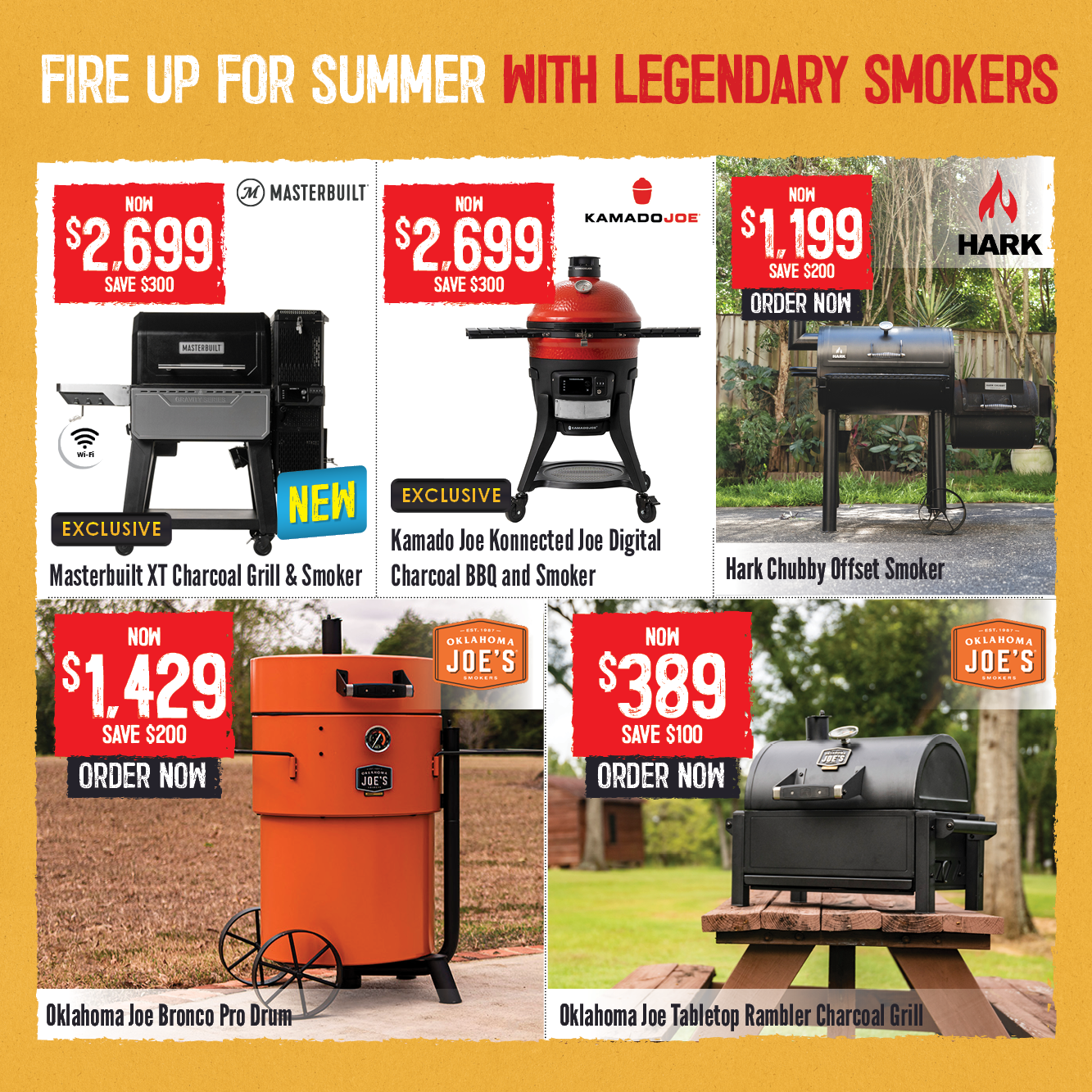 Fire up for summer with legendary smokers