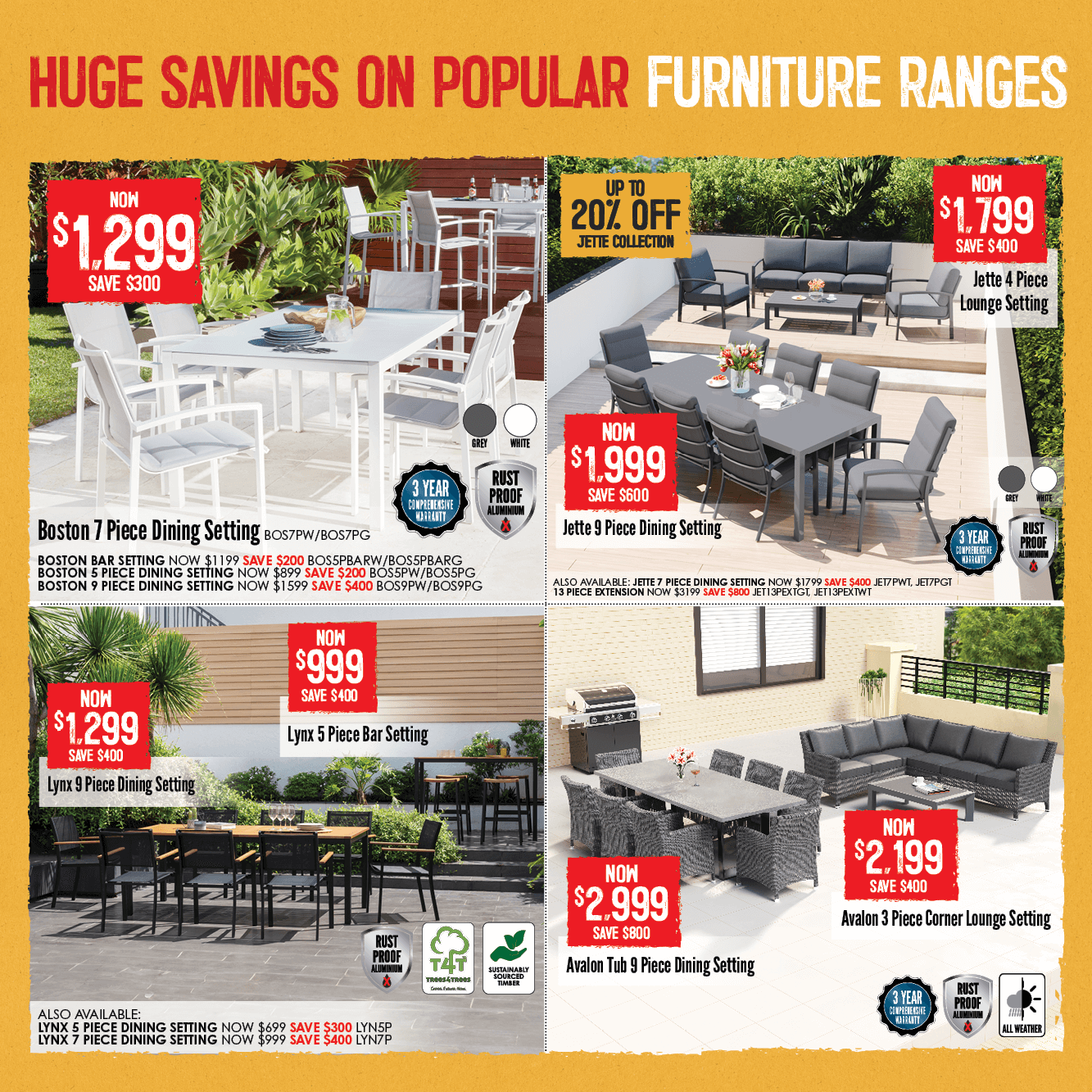 Huge Savings On Popular Furniture Ranges