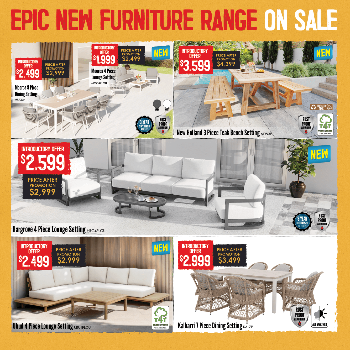 Epic New Furniture Range on Sale