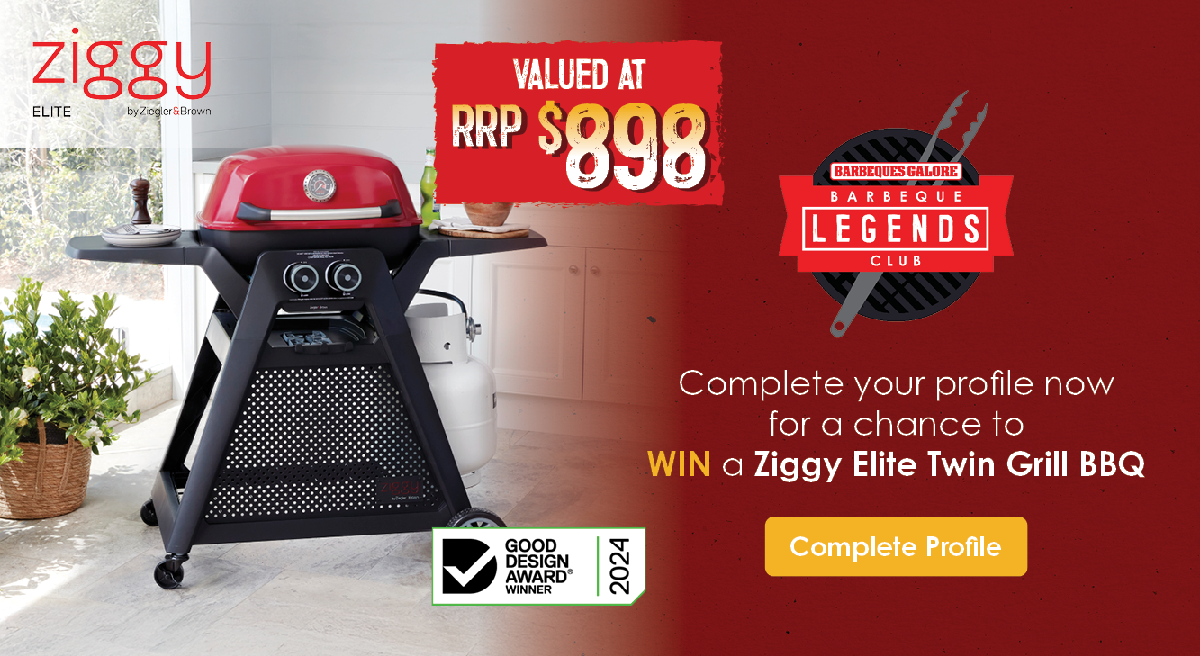 Complete your profile now for a chance to win a Ziggy Elite Twin Grill BBQ