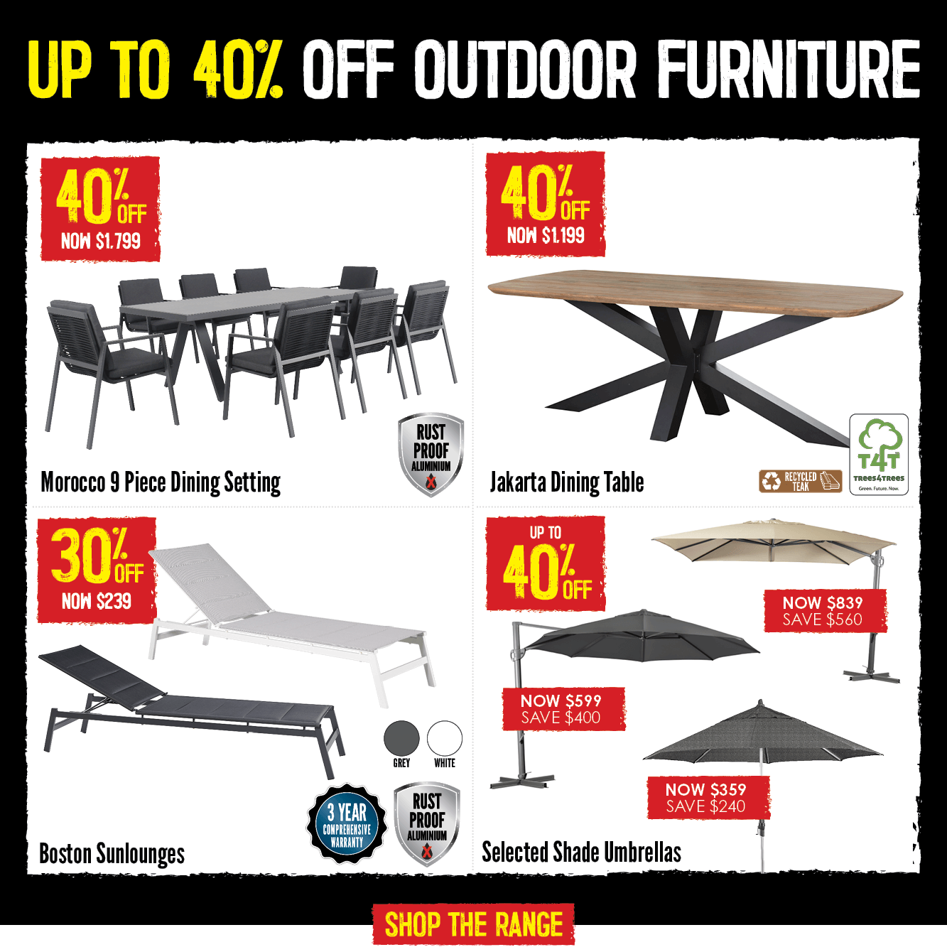 Up To 40% Off Outdoor Funiture Settings