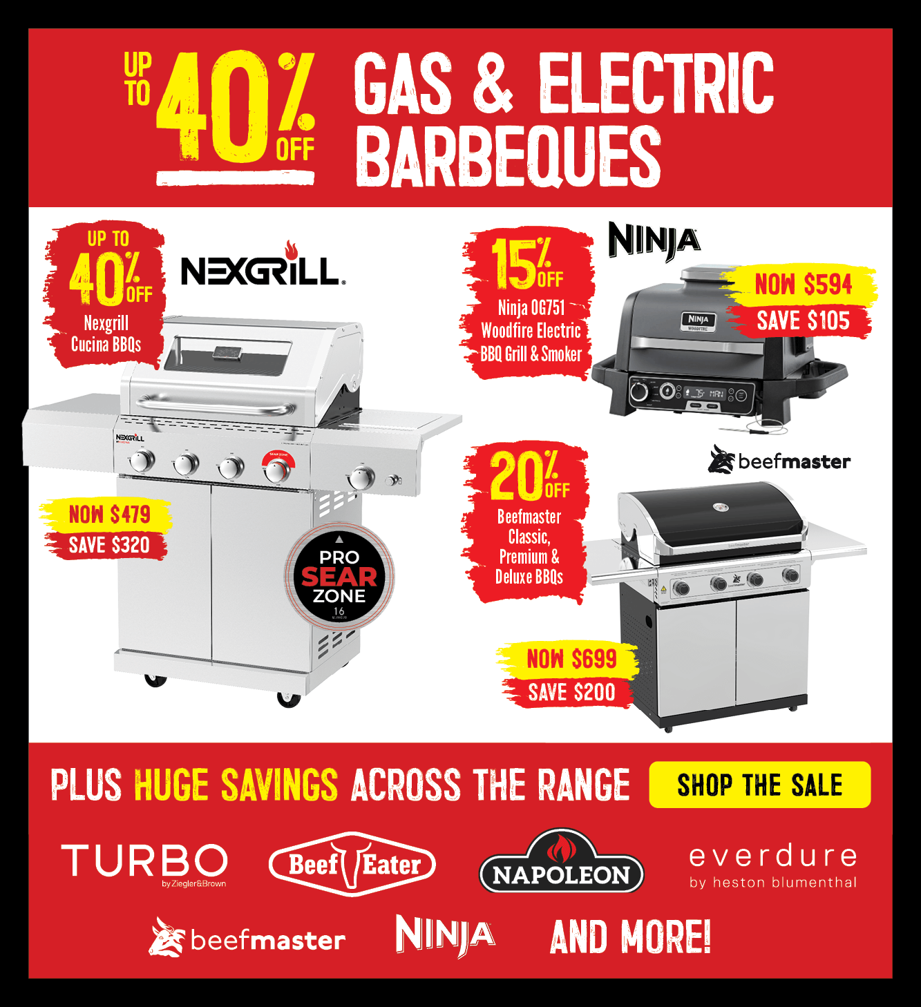 Up To 40% Off Gas & Electric BBQs