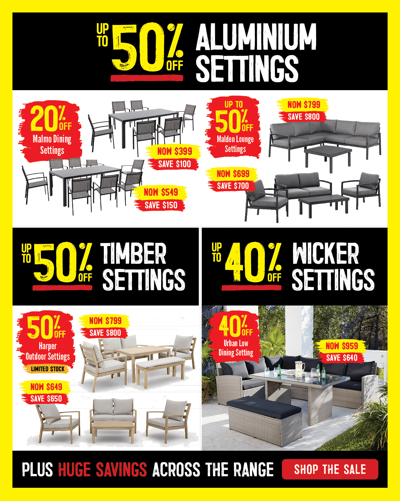 Up To 50% Off Outdoor Settings