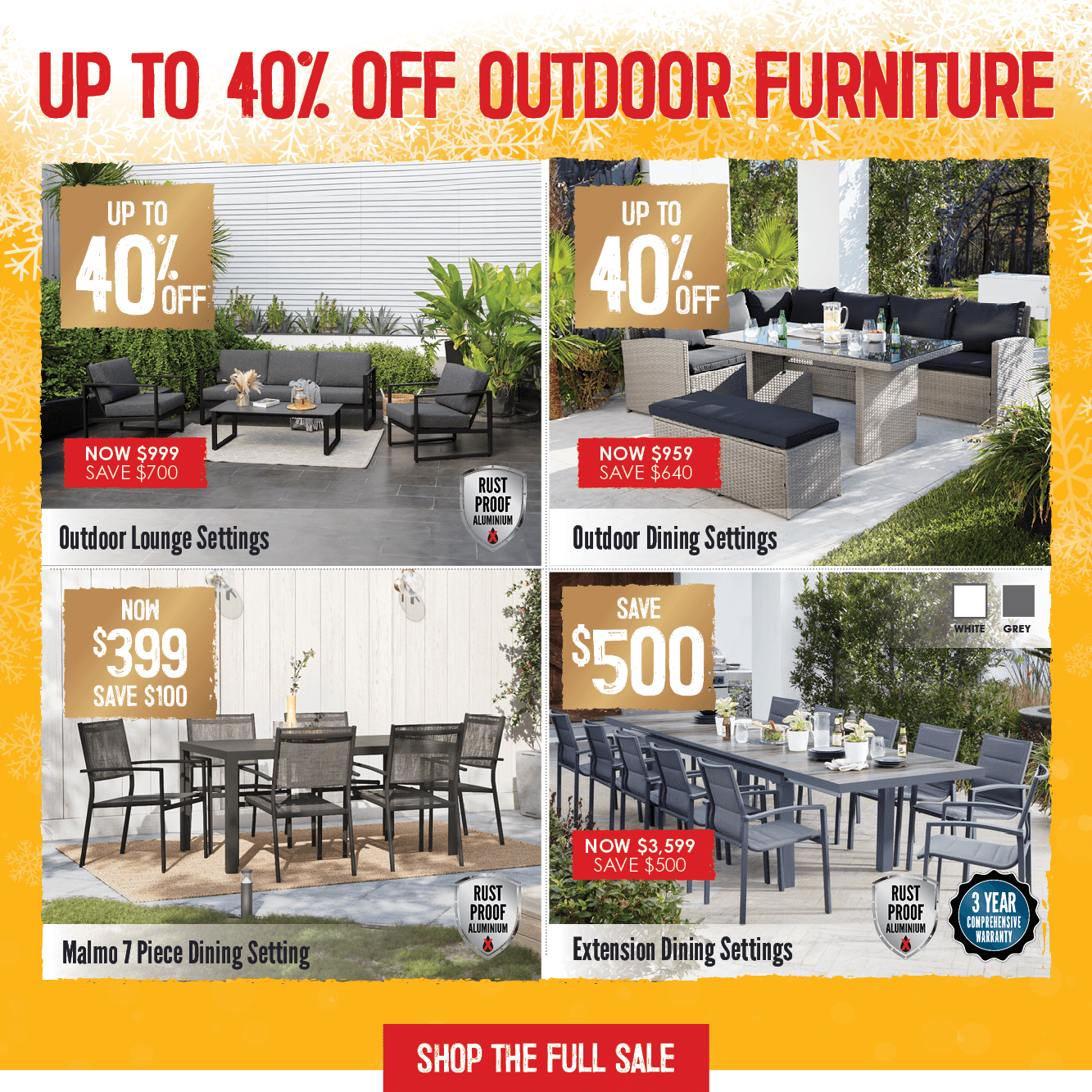 Up To 40% Off Outdoor Settings