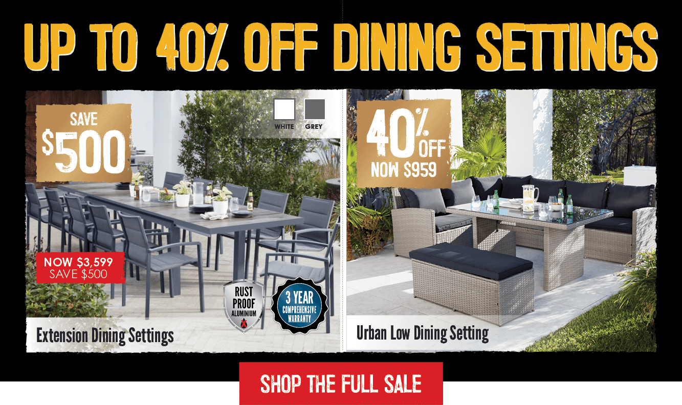 Up To 40% Off Dining Settings