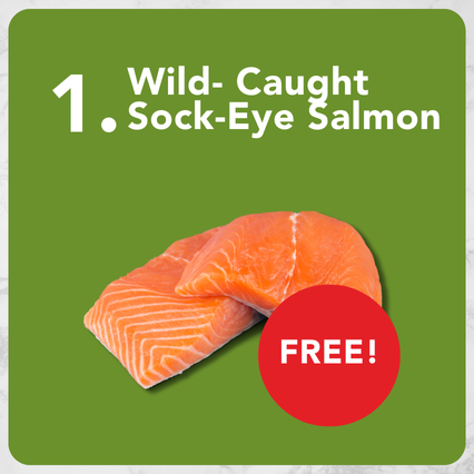 Wild- caught sock-eye salmon