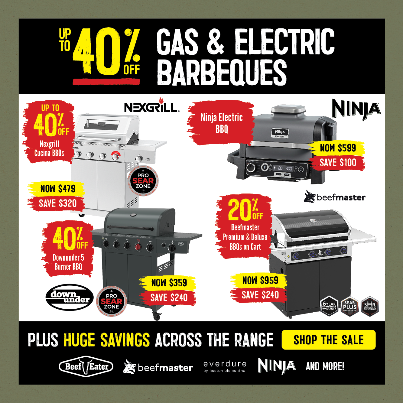 Up To 40% Off Gas & Electric BBQs