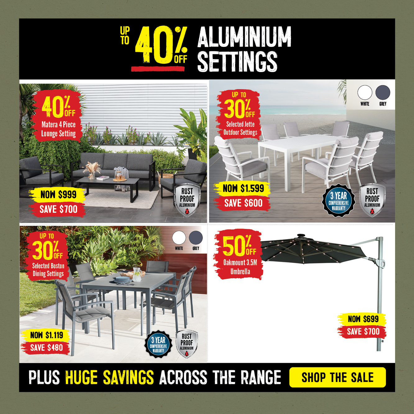 Up To 40% Off Aluminium Settings