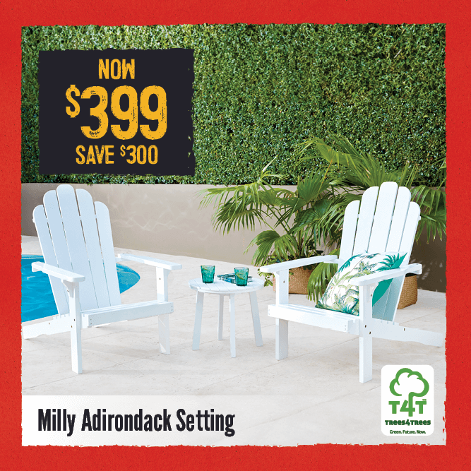 Now $399 Save $300 Milly Adirondack Setting