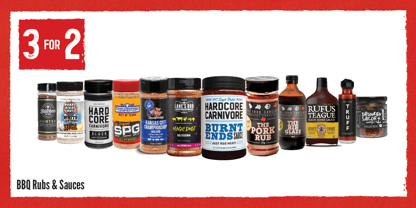 3 For 2 BBQ Rubs & Sauces