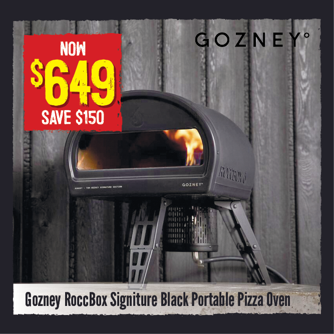 Now $649 Save $150 Gozney Roccbox Signature Black Portable Pizza Oven