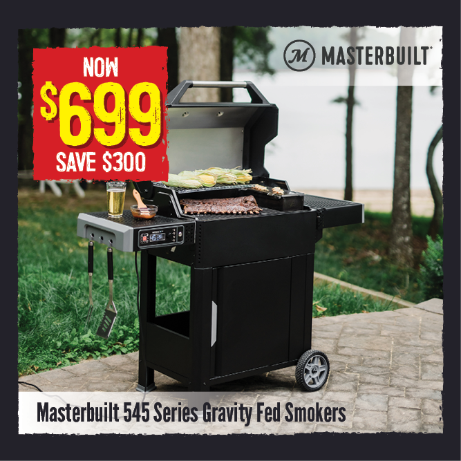 Now $699 Save $300 Masterbuilt 545 Series Gravity Fed Smokers