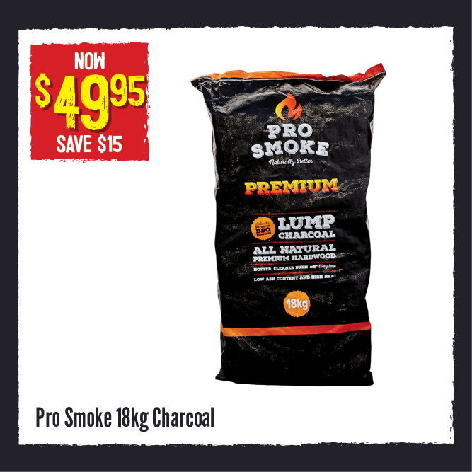 Now $49.95 Save $15 Pro Smoke 18Kg Charcoal