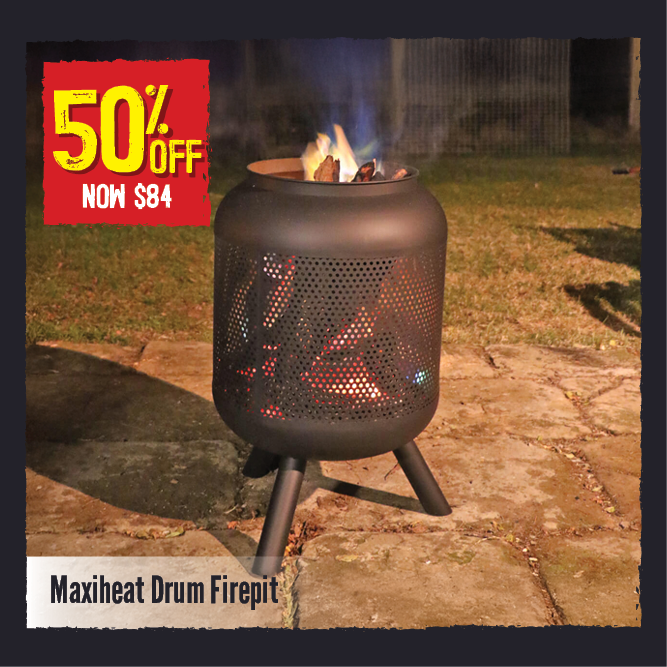 Now $84 Save $85 Maxiheat Drum Firepit