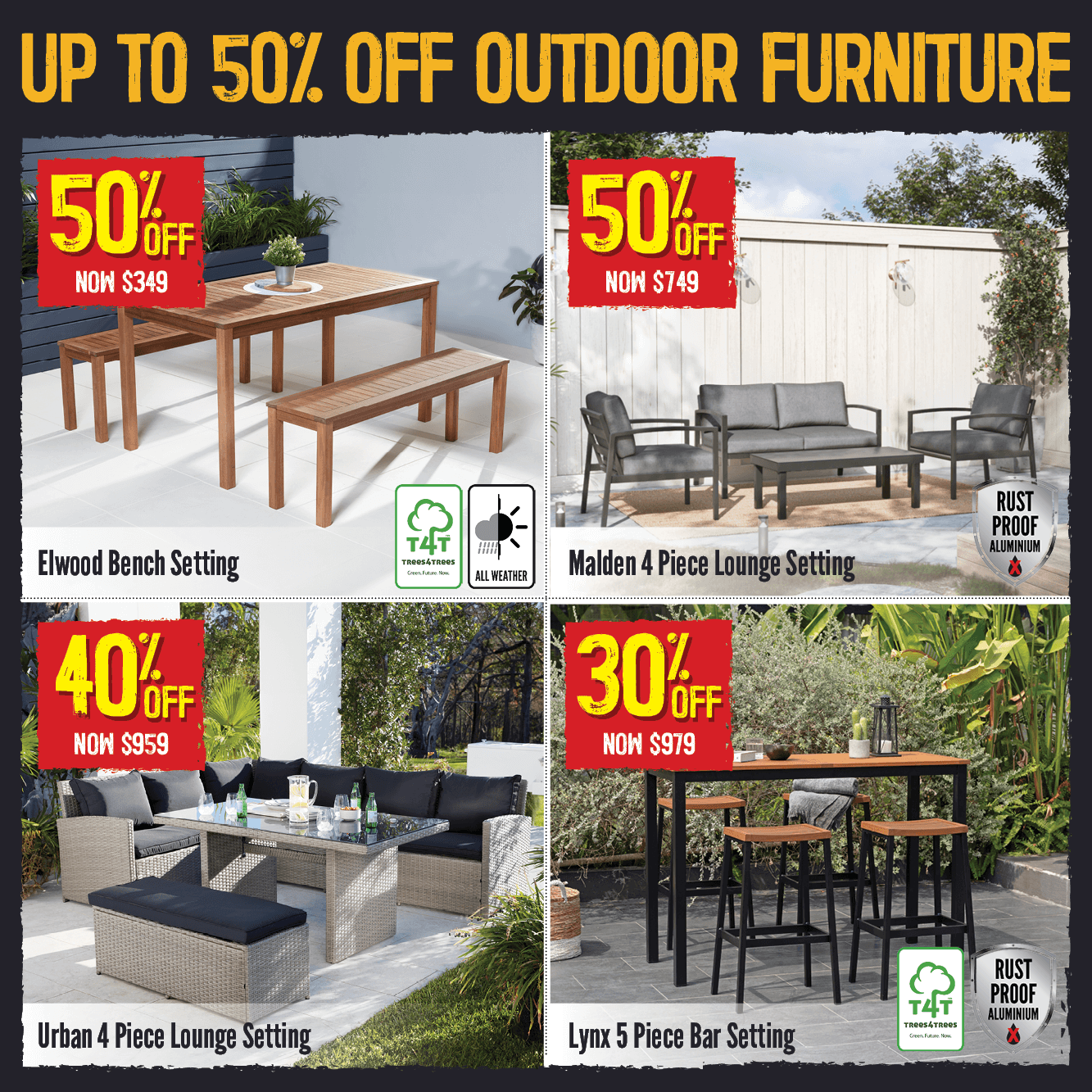 Up To 50% Off Outdoor Furniture