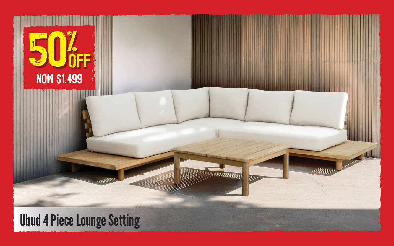 Now $1499 50% Off Ubud 4 Piece Lounge Setting