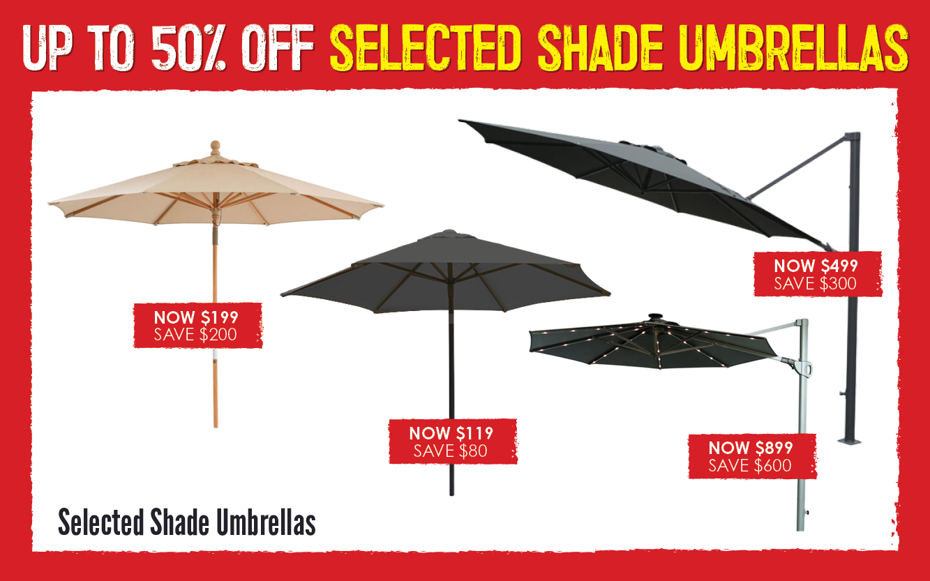 Up to 50% Off Selected Shade Umbrellas