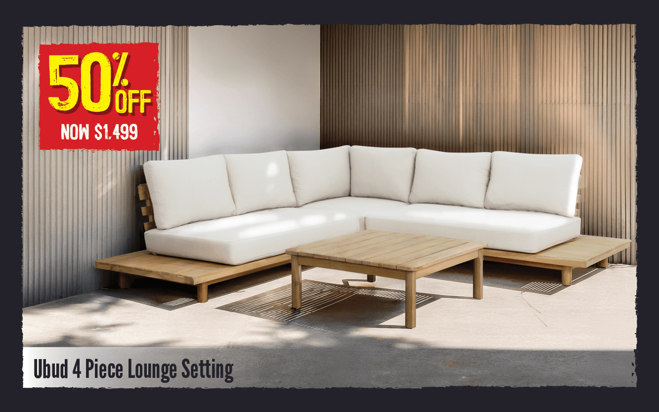 Now $1499 50% Off Ubud 4 Piece Lounge Setting