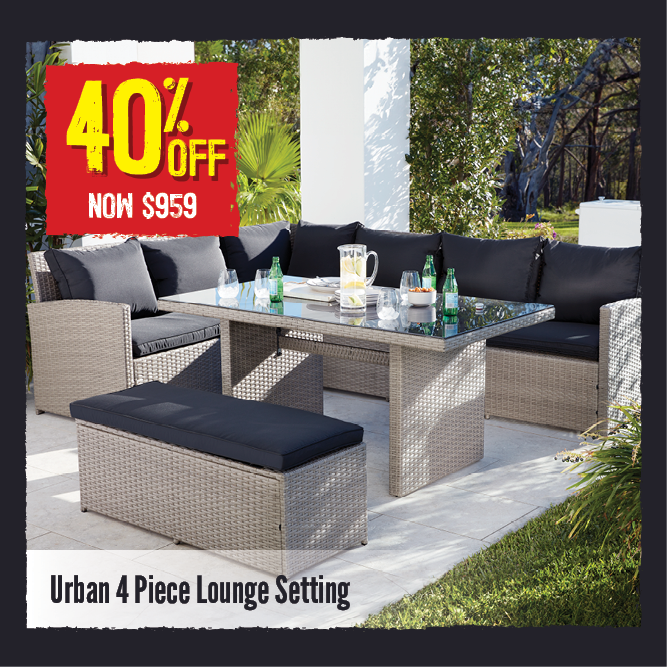 Now $959 40% Off Urban Lounge Setting | Shop Now