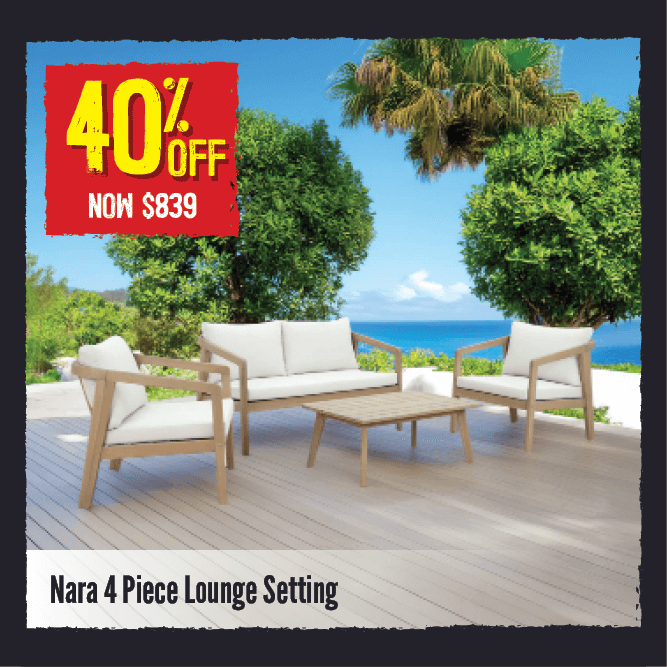 Now $839 40% Off Nara 4 Piece Lounge Setting